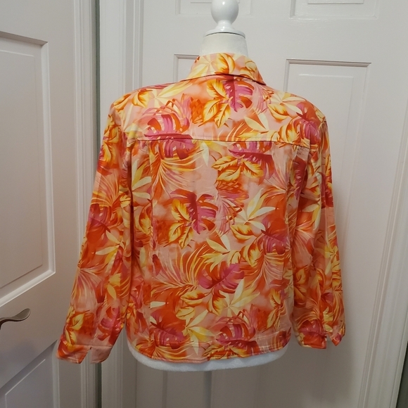 NWOT Drapers & Damon's Floral Print Cotton Jacket Size PXL, Preppy Colorful - Picture 4 of 9
